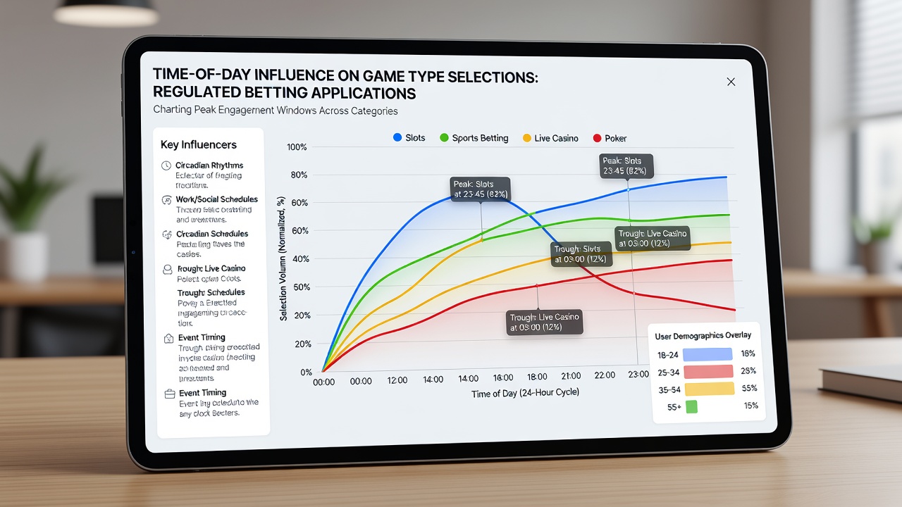 Heatmap illustrating peak hours for different game categories on regulated U.S. betting applications during July 2026