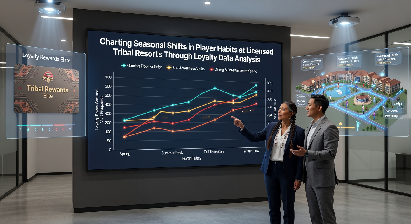 Loyalty program dashboards displaying seasonal player activity trends at tribal casino resorts