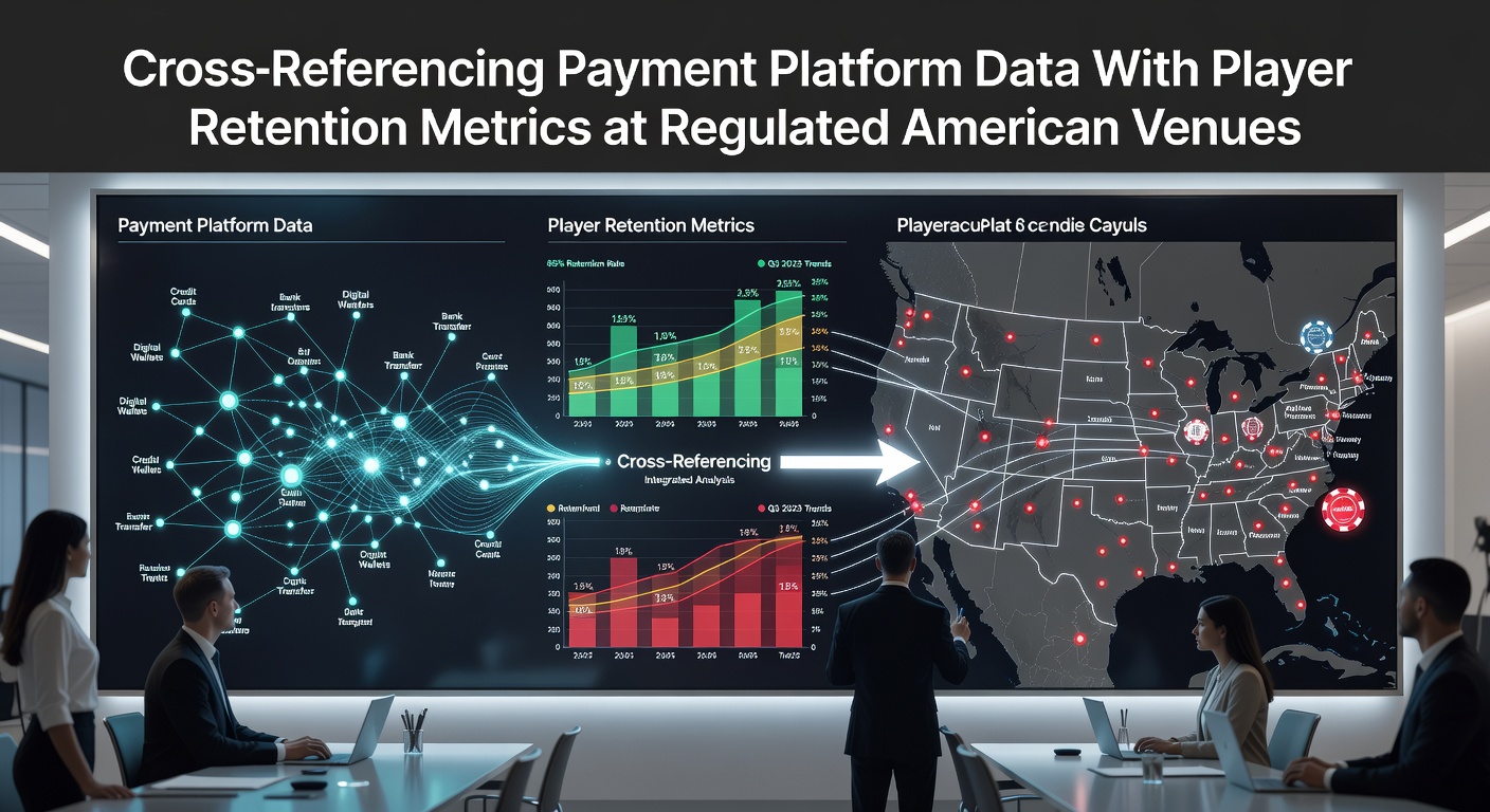 Analytics dashboard displaying integrated payment platform transactions and player retention metrics from regulated US casino venues