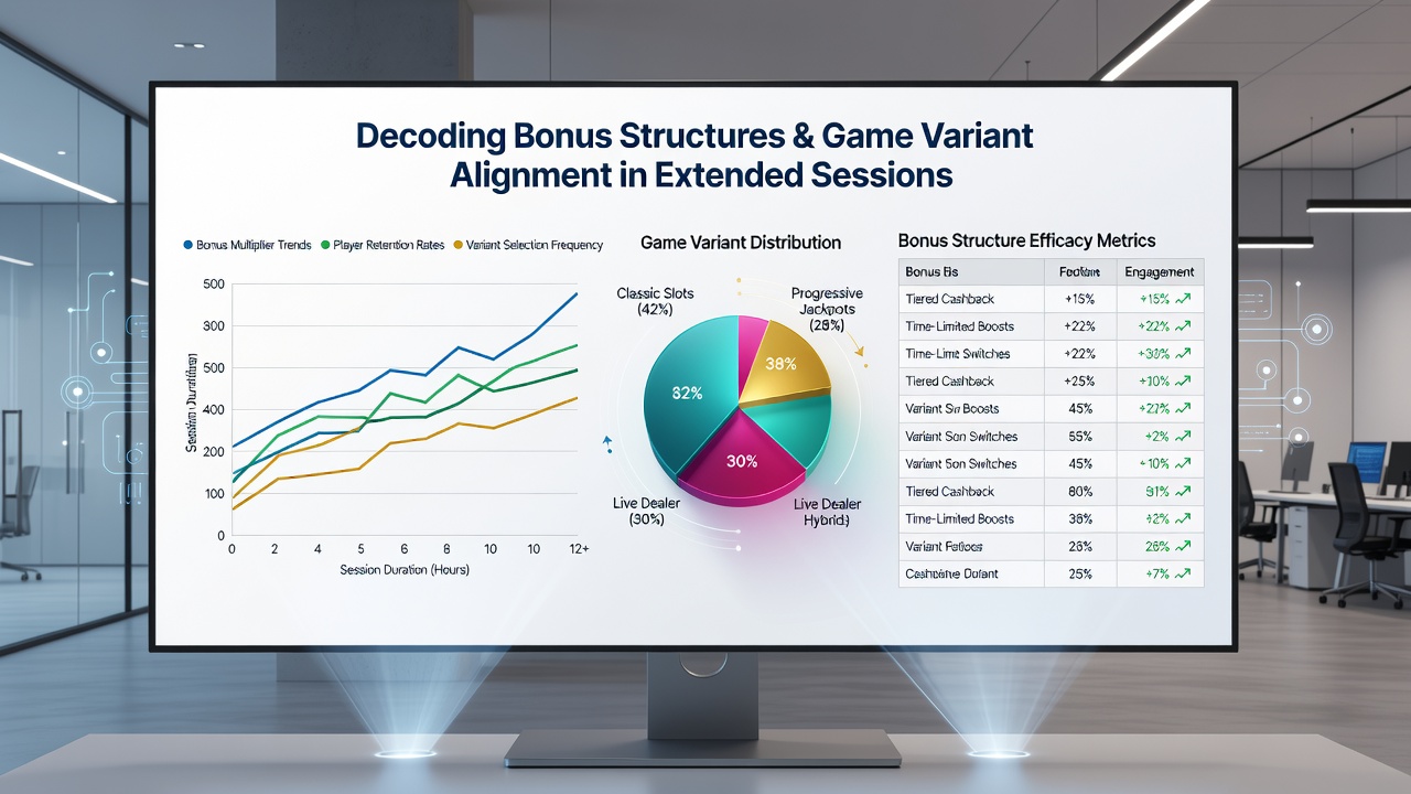 Chart displaying session length distributions across poker variants with overlaid bonus completion rates on interstate networks