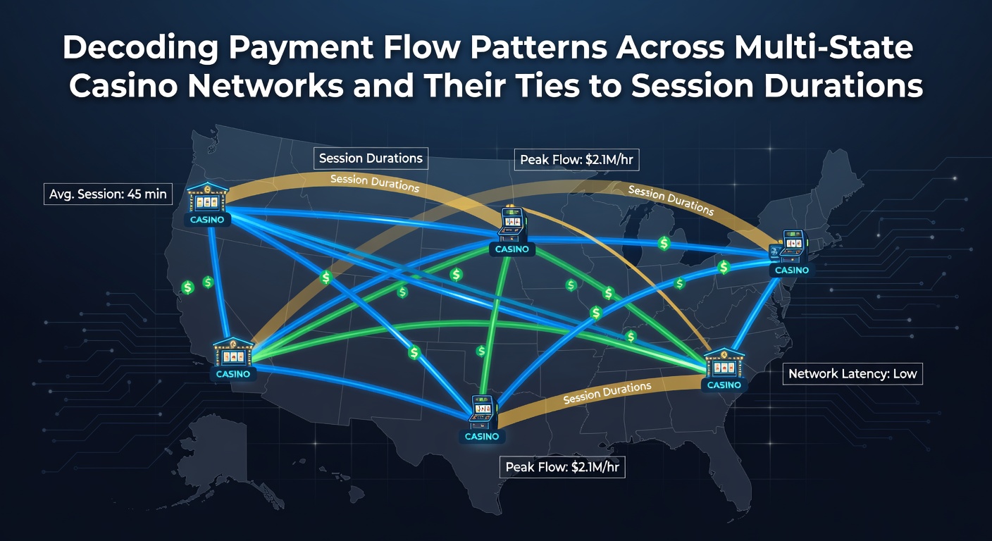 Visualization of payment transaction flows through interconnected casino networks spanning multiple states