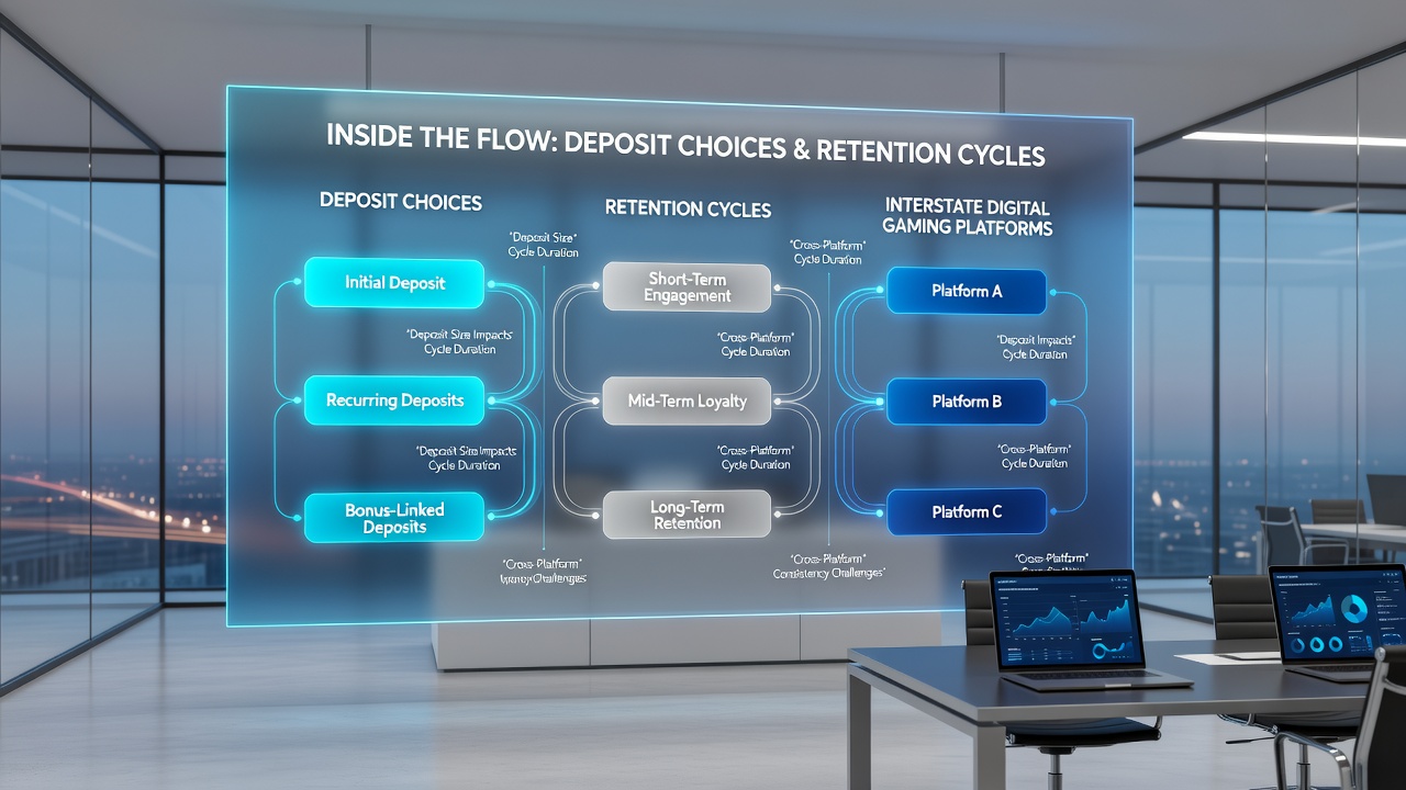 Analysis of retention cycle graphs showing deposit method impacts on player activity across states