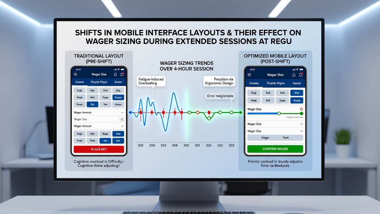 Analytics dashboard displaying wager size trends over extended mobile gaming sessions